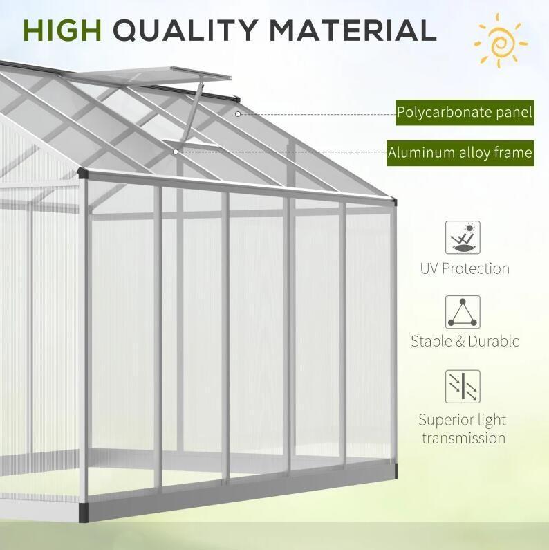 10' L x 6' W Walk-In Polycarbonate Greenhouse
