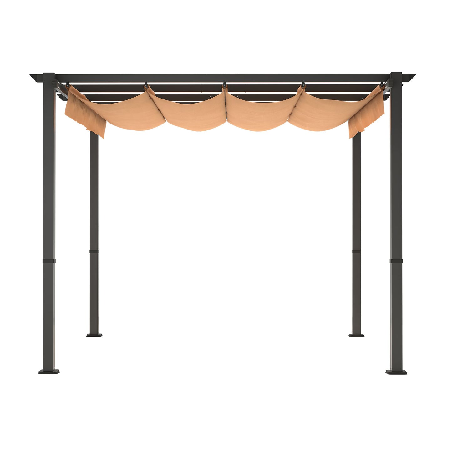 10' x 10' Aluminum Patio Pergola – Retractable Canopy, Shade Shelter