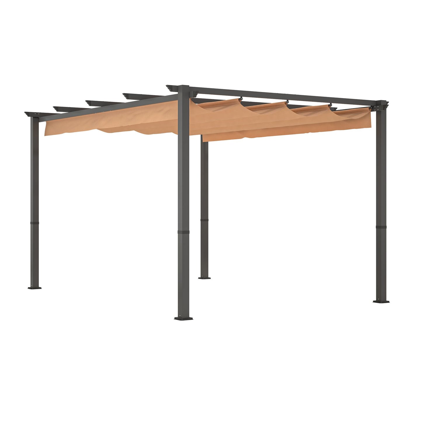 10' x 13' Aluminum Patio Pergola – Retractable Canopy, Backyard Shade Shelter for Porch, Outdoor Party, Garden, Grill Gazebo