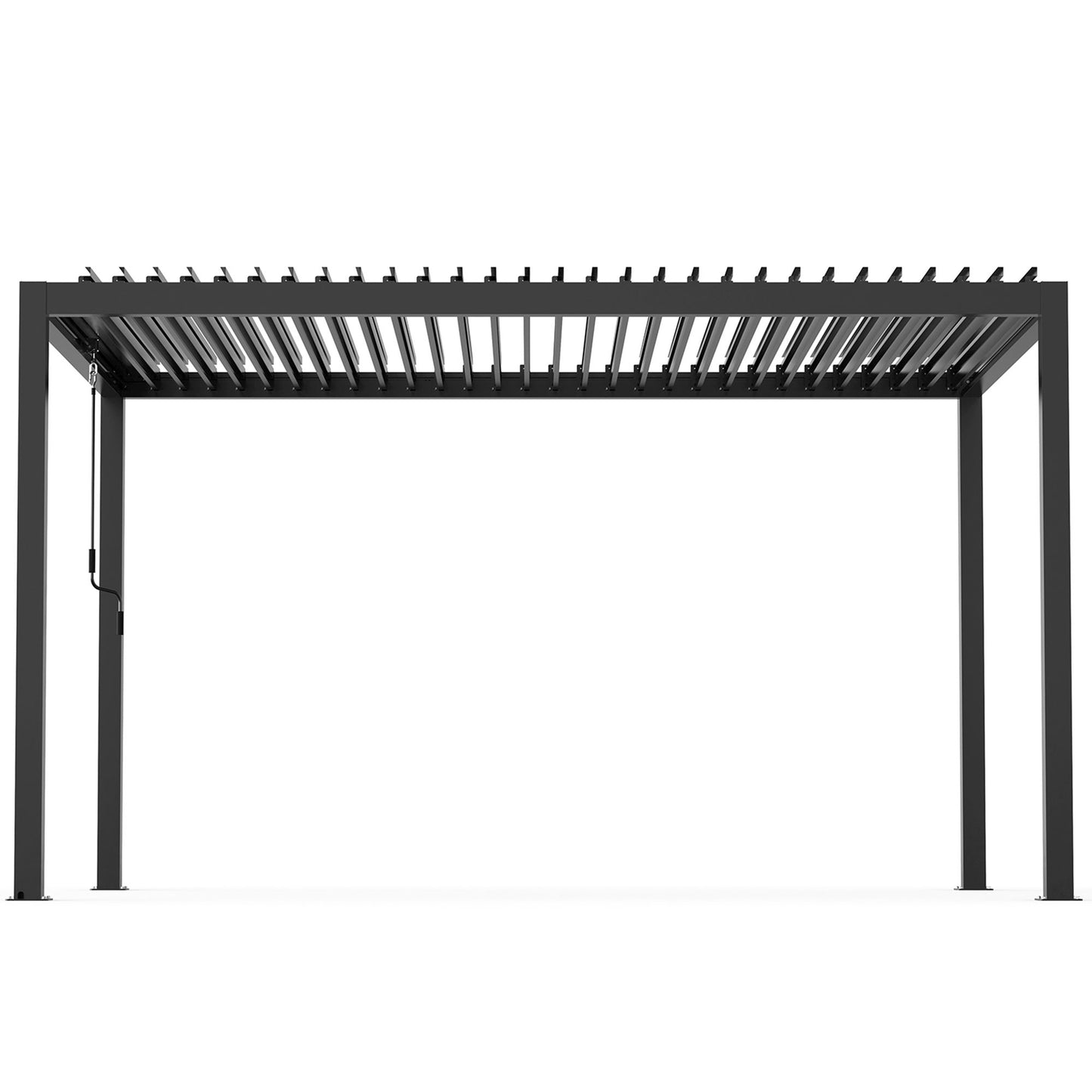 10' x 13' Aluminum Pergola with Adjustable Louvered Roof – Black, Powder-Coated Frame, Steel Louvers
