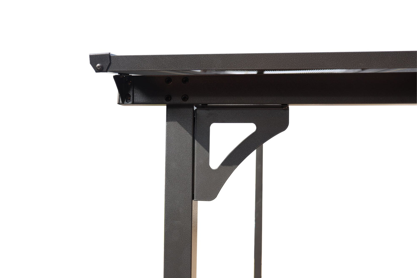 10' x 14' Wall-Mounted Lean-To Pergola – Gray, Powder-Coated Steel Frame, Heavy Duty Awning for Patio & Backyard