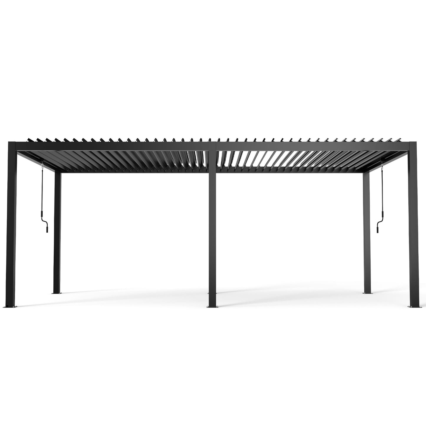 10' x 19' Aluminum Pergola with Adjustable Louvered Roof – Black, Powder-Coated Frame, Steel Louvers