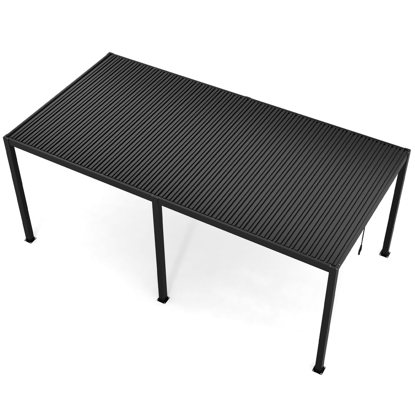 10' x 19' Aluminum Pergola with Adjustable Louvered Roof – Black, Powder-Coated Frame, Steel Louvers