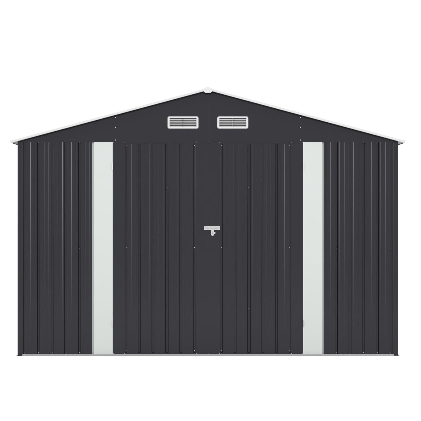 10' x 8' Metal Outdoor Storage Shed with Lockable Doors