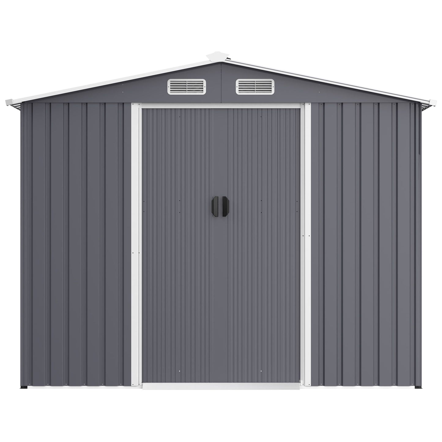 12' x 8' Outdoor Metal Garden Shed with Sliding Doors & Air Vent