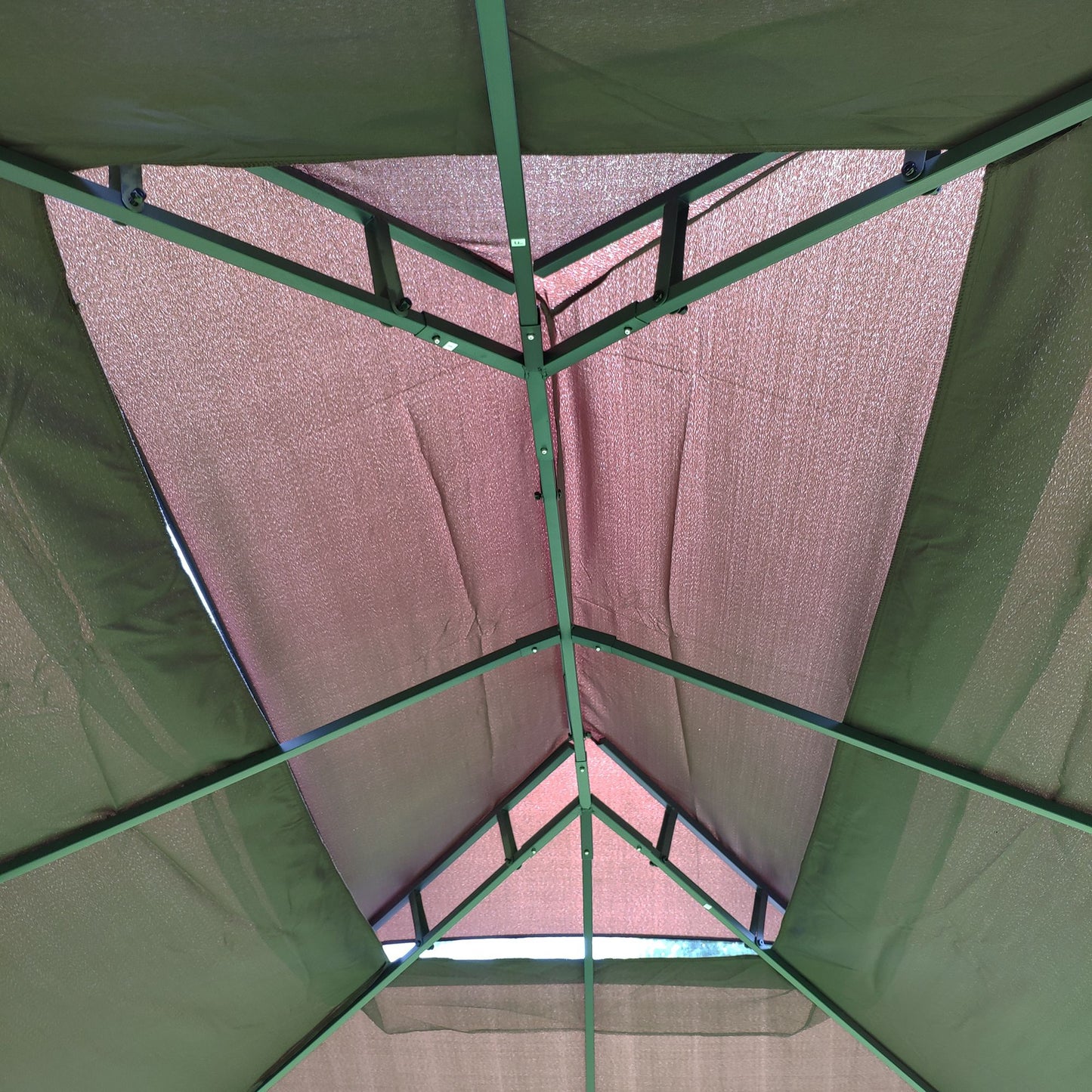 13' x 10' Outdoor Patio Gazebo with Double-Tiered Roof, Removable Mesh Screen, and Mosquito Net, Suitable for Lawn, Garden, Backyard, and Deck