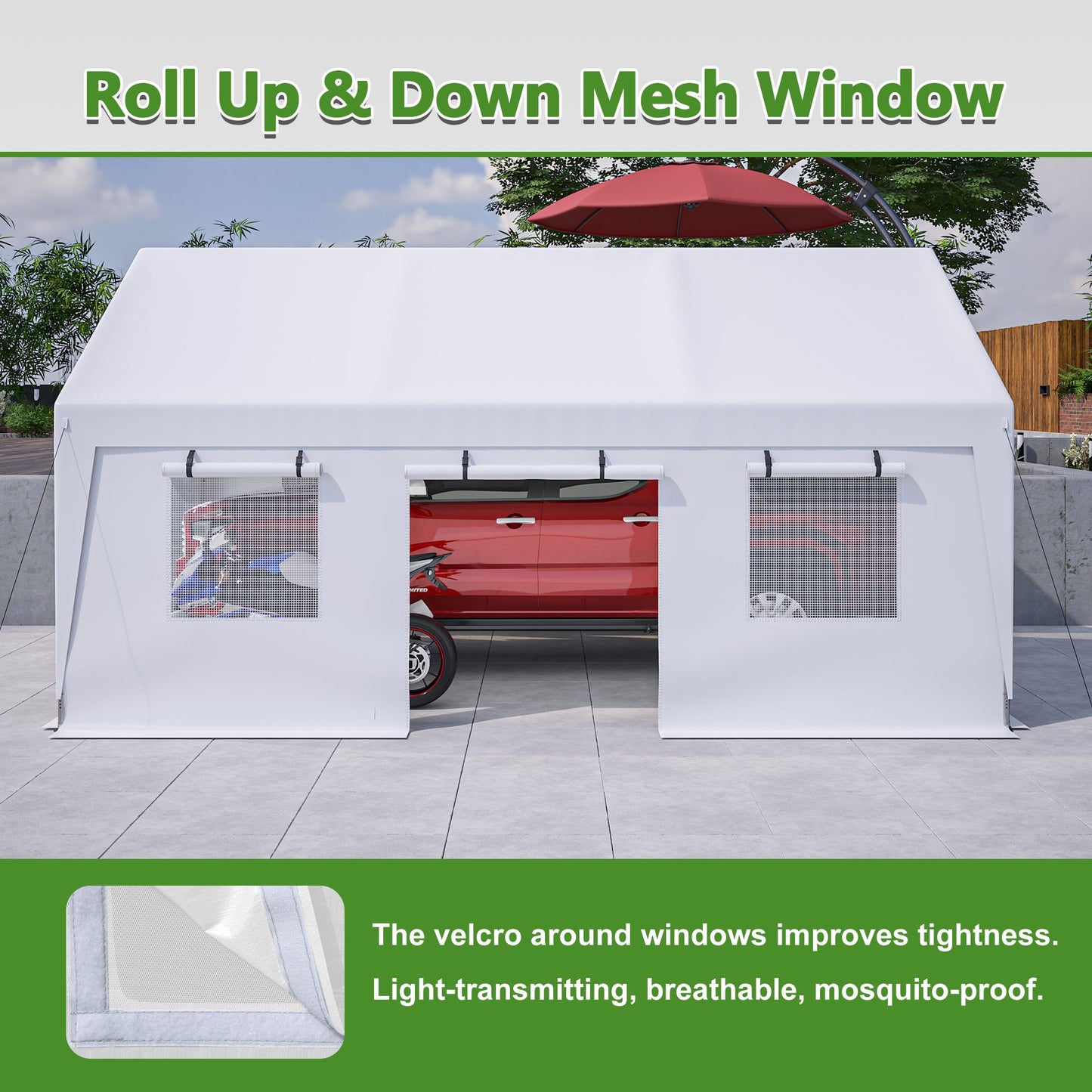 13‘ x20’ Extra-Large Heavy Duty Carport Tent with Removable Sidewalls