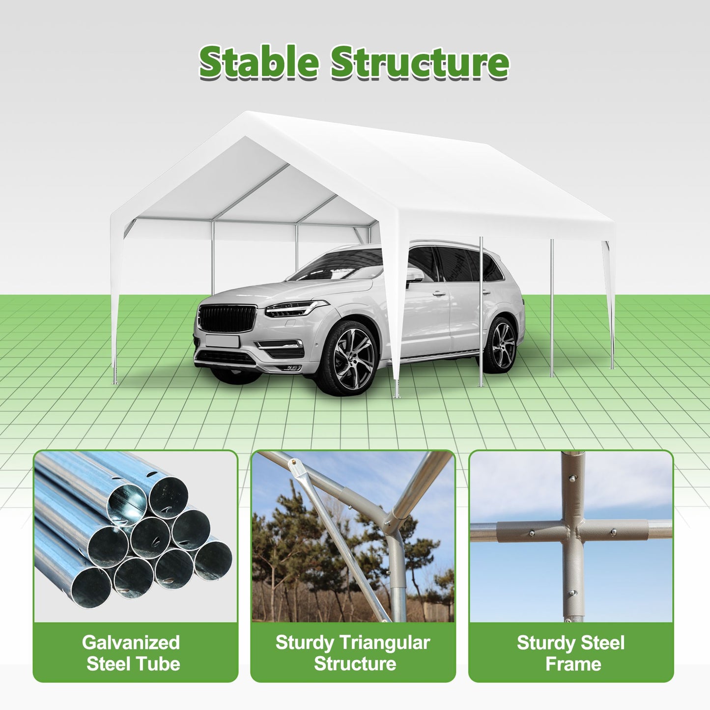 13‘ x20’ Extra-Large Heavy Duty Carport Tent with Removable Sidewalls