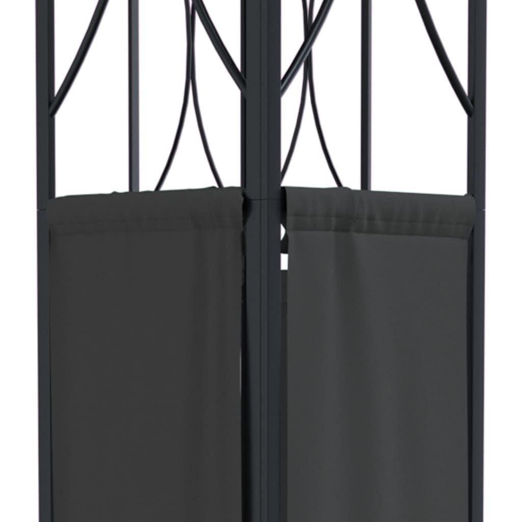 13.1' x 9.8' x 8.8' Anthracite Gazebo with Steel Roof, Trendy Garden Shelter for Family Gatherings and Events