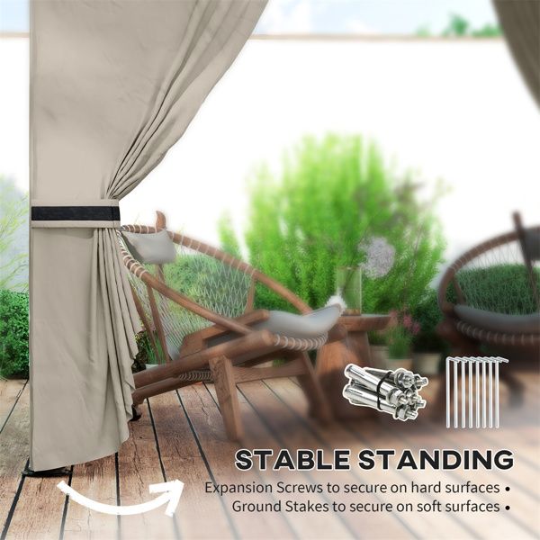 13.8‘ x13.8 ’ Outdoor Gazebo with Two-Tier Roof and UV Protection