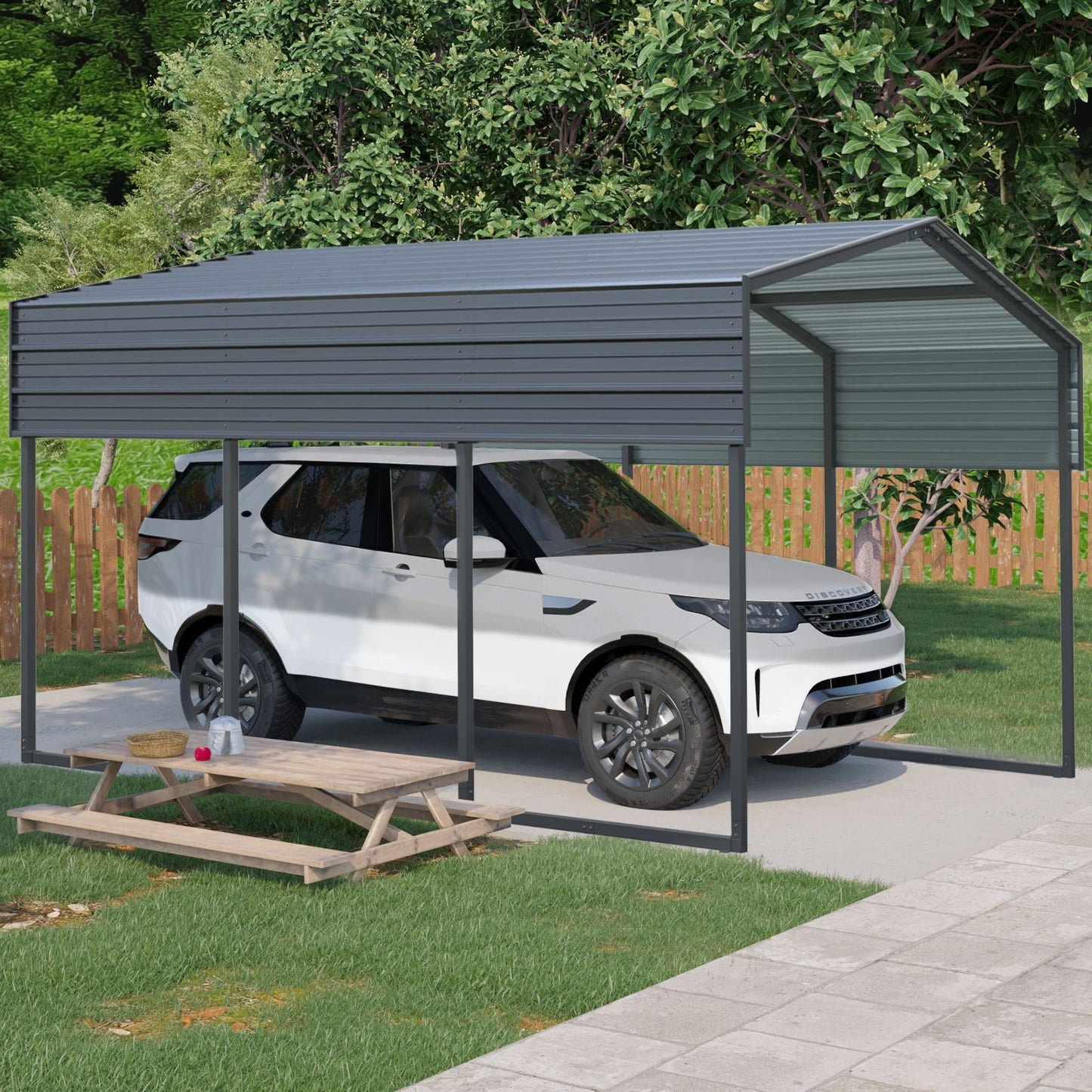 14.5' x 10' Heavy-Duty Outdoor Carport Canopy, Multi-Purpose Shelter