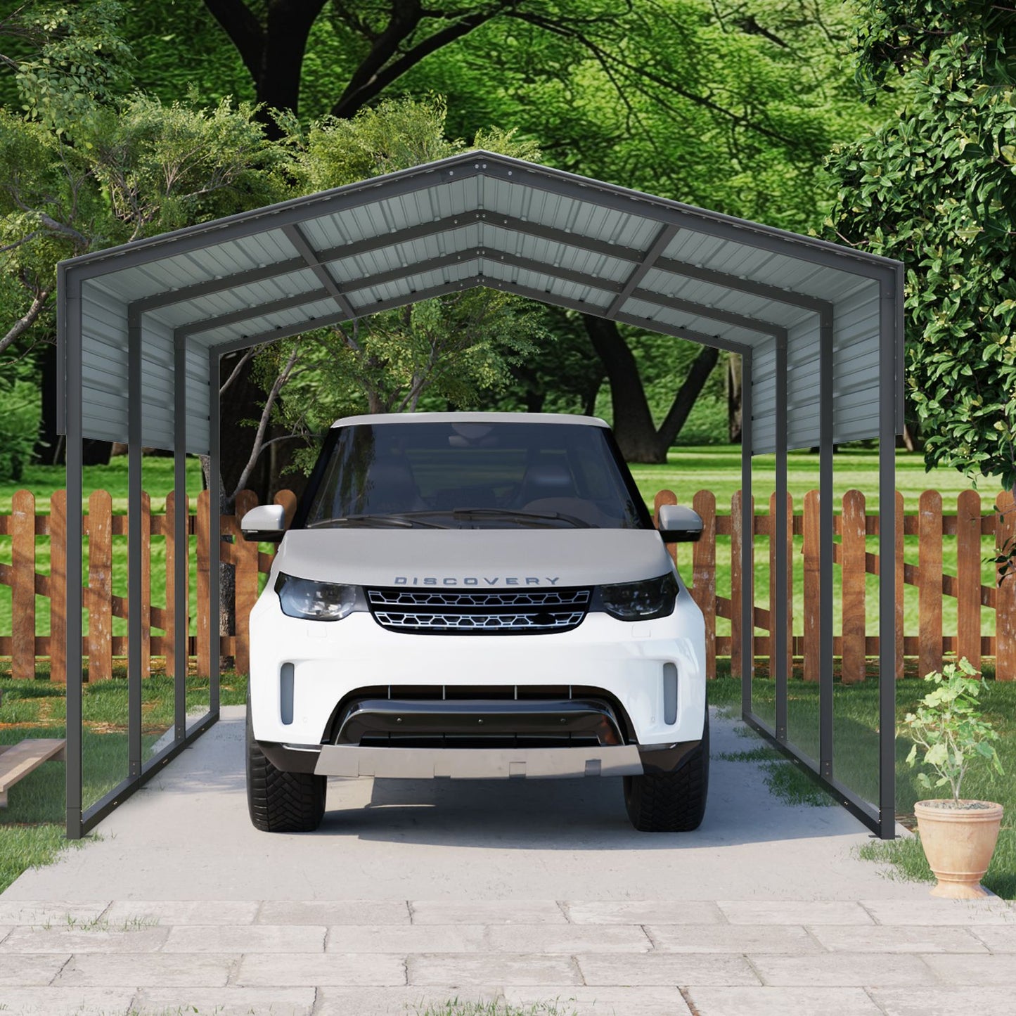 14.5' x 10' Heavy-Duty Outdoor Carport Canopy, Multi-Purpose Shelter