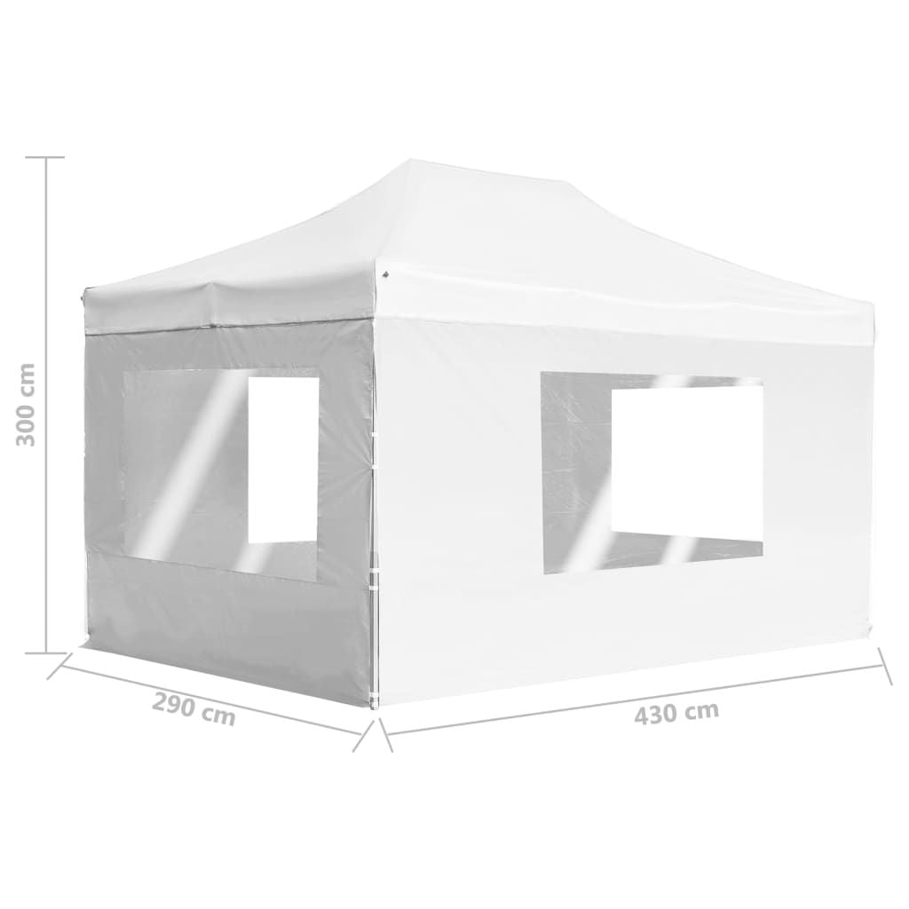 14.8' x 9.8' Professional Folding Party Tent with Walls, White, UV & Water-Resistant Outdoor Canopy