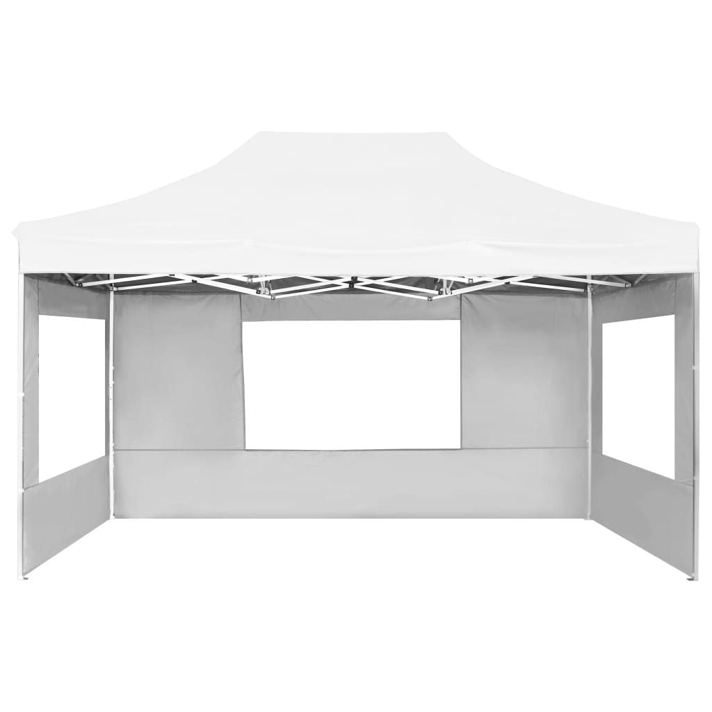 14.8' x 9.8' Professional Folding Party Tent with Walls, White, UV & Water-Resistant Outdoor Canopy