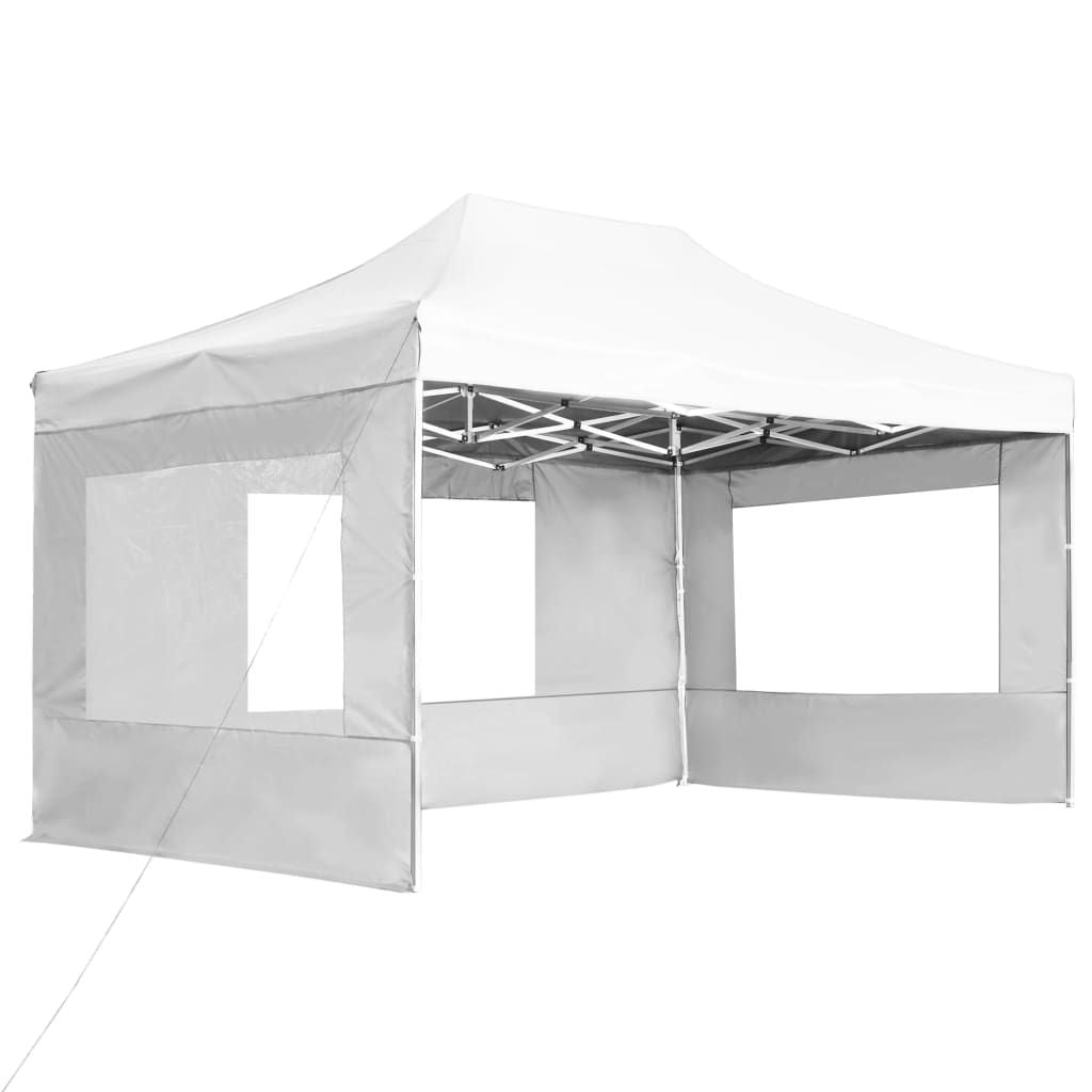 14.8' x 9.8' Professional Folding Party Tent with Walls, White, UV & Water-Resistant Outdoor Canopy