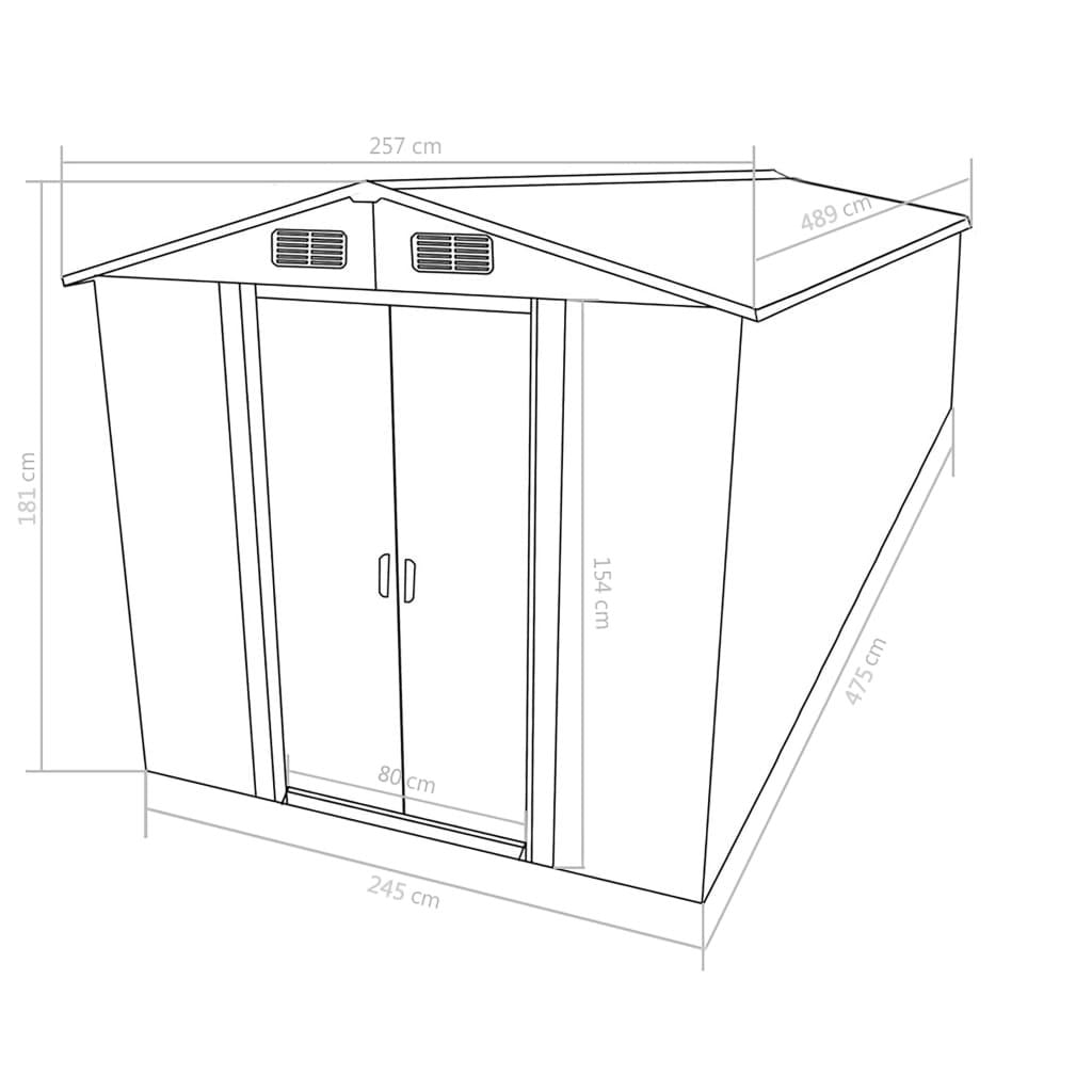 16' x 8.5' Large Outdoor Metal Storage Shed - Durable & Weather-Resistant