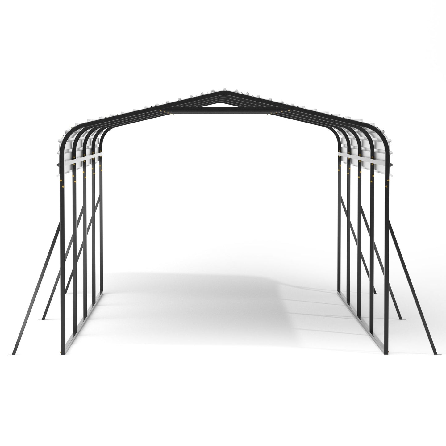 19.5' x 15' Heavy Duty Outdoor Carport, Black, for Backyard Shelter