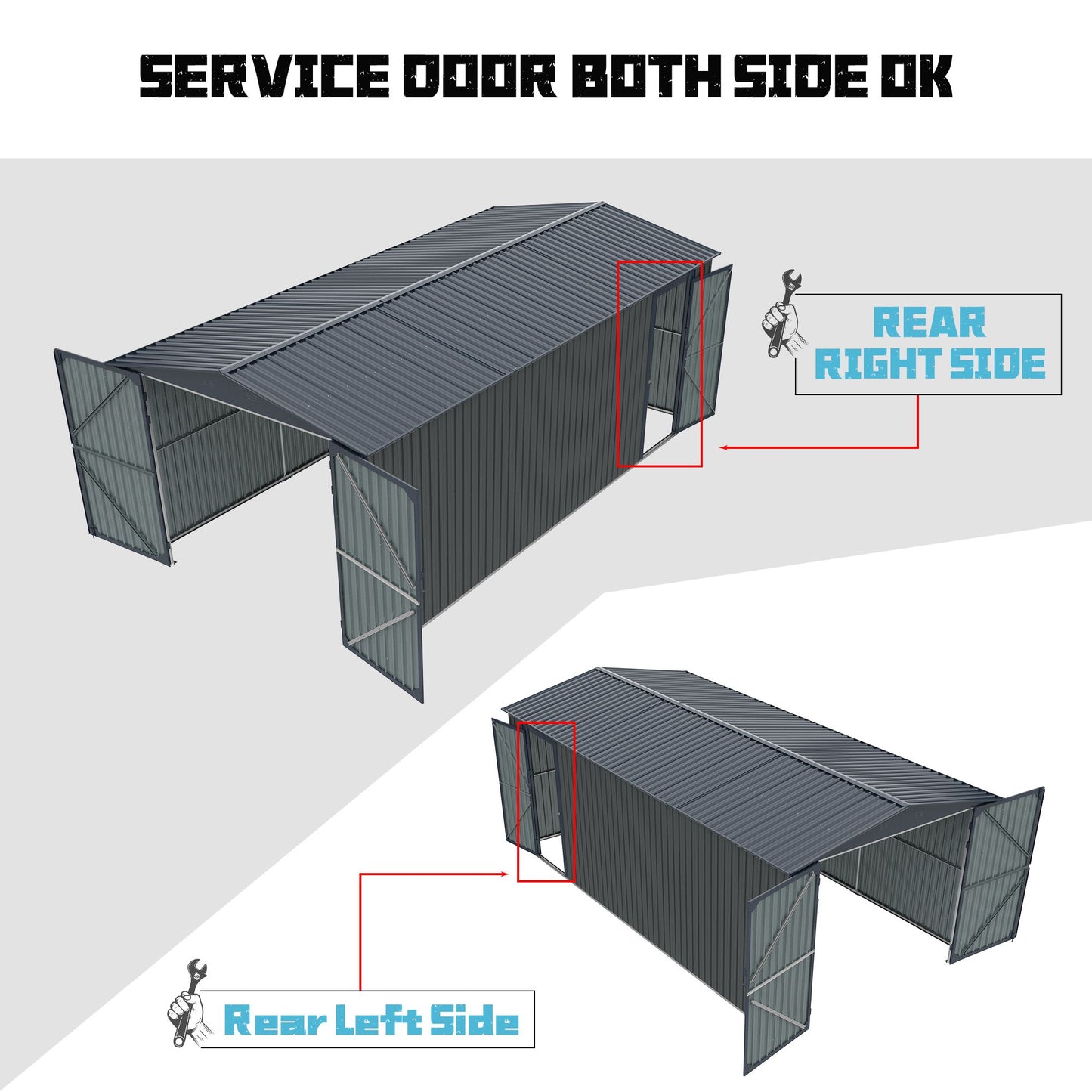 20' x 13' Outdoor Storage Shed, Spacious Walk-In Design