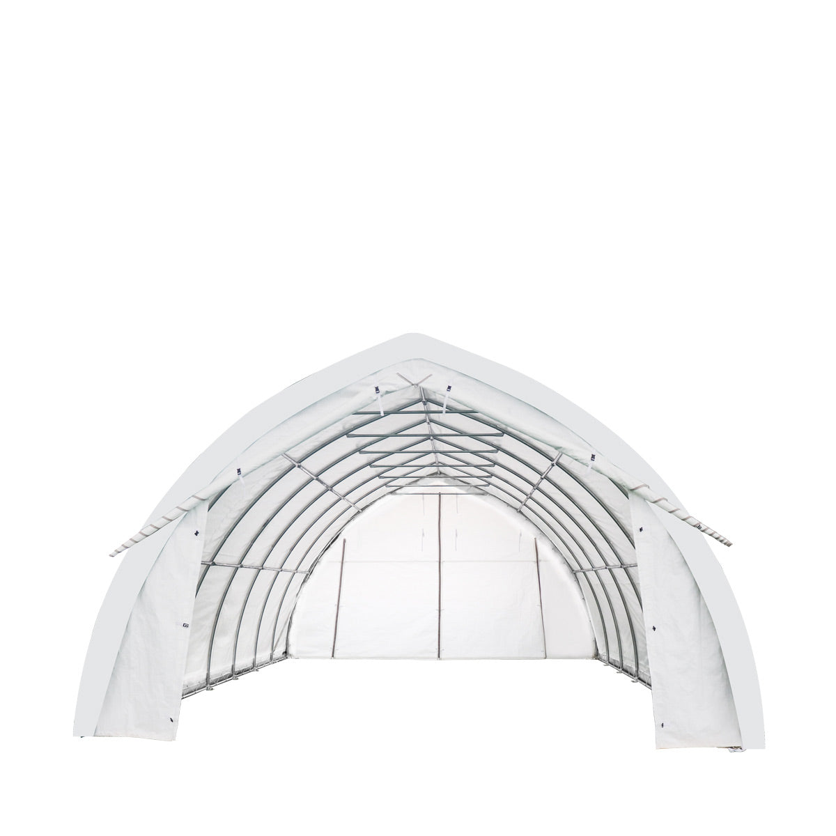 20' x 30' Arch Wall Peak Ceiling Storage Shelter with Heavy Duty 17 oz PVC Cover & Drive Through Doors, TMG-ST2031PV(Previously ST2030PV)-1