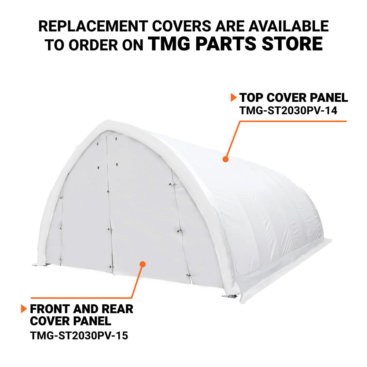 20' x 30' Arch Wall Peak Ceiling Storage Shelter with Heavy Duty 17 oz PVC Cover & Drive Through Doors, TMG-ST2031PV(Previously ST2030PV)-4