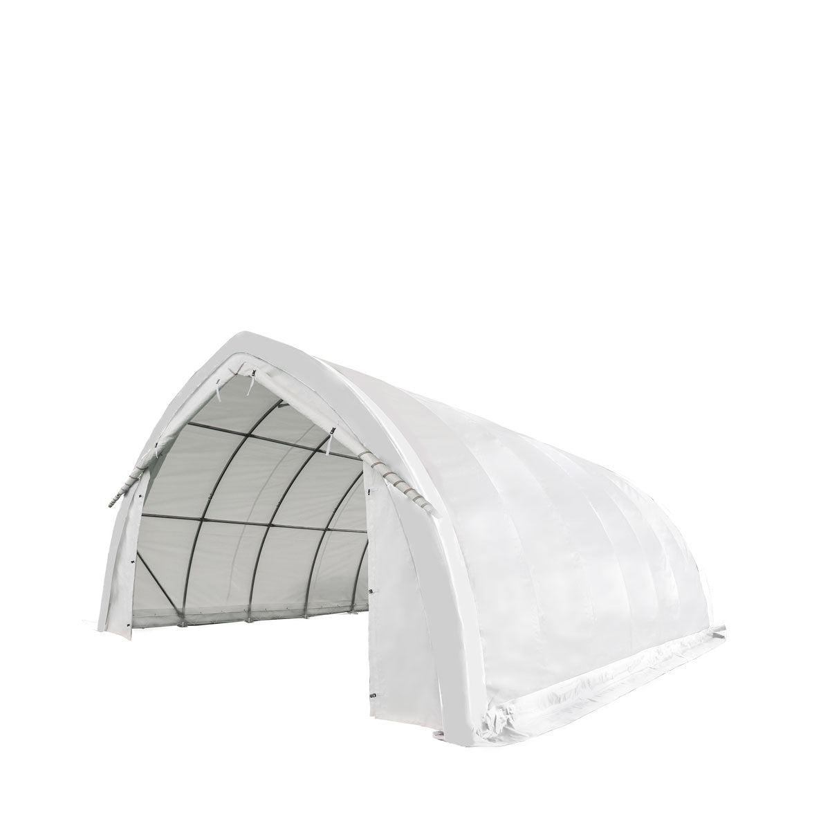 20' x 30' Arch Wall Peak Ceiling Storage Shelter with Heavy Duty 17 oz PVC Cover & Drive Through Doors, TMG-ST2031PV(Previously ST2030PV)-0
