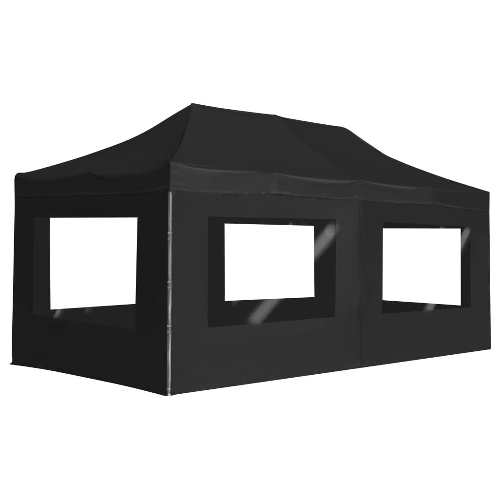 20'x10' Professional Folding Party Tent with Walls Aluminum, Anthracite