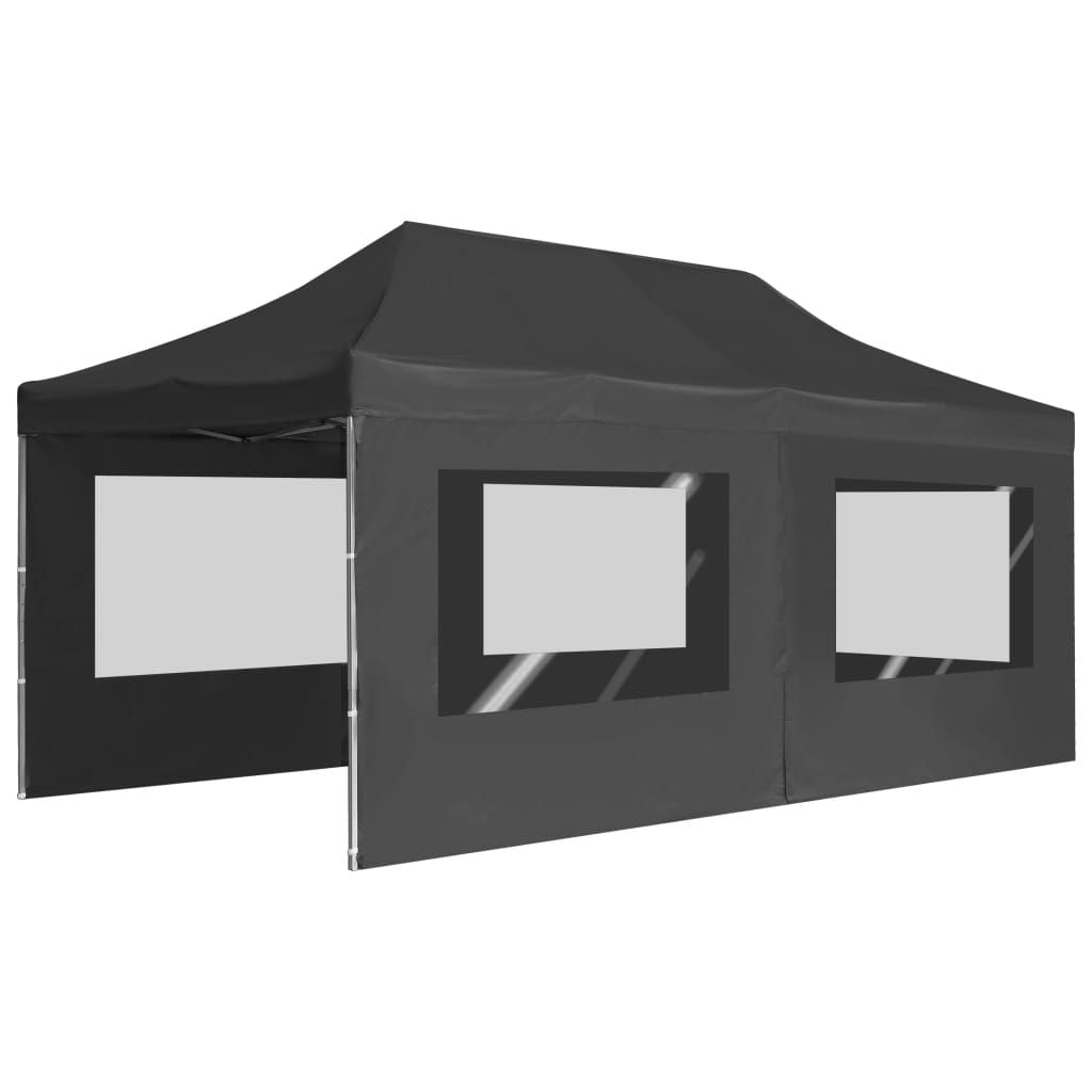 20'x10' Professional Folding Party Tent with Walls Aluminum, Anthracite