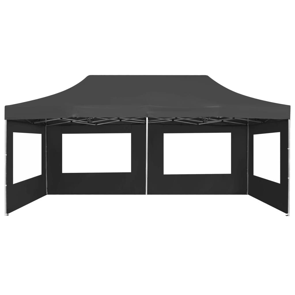 20'x10' Professional Folding Party Tent with Walls Aluminum, Anthracite