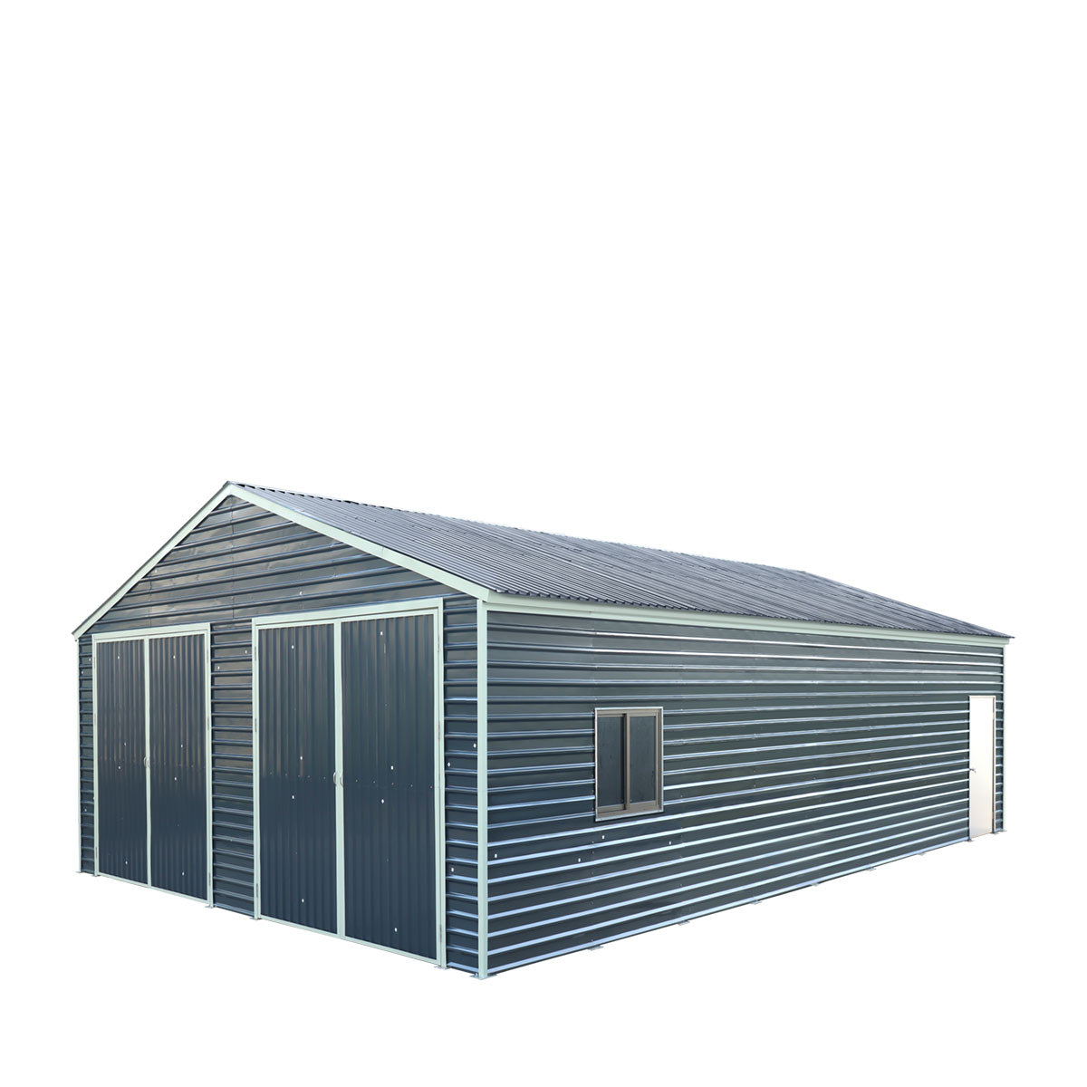 26’ x 40’ Metal Garage Shed, 9’ High Double Front Doors, 14’ Peak, 1040 Sq-Ft TMG-MS2640-0
