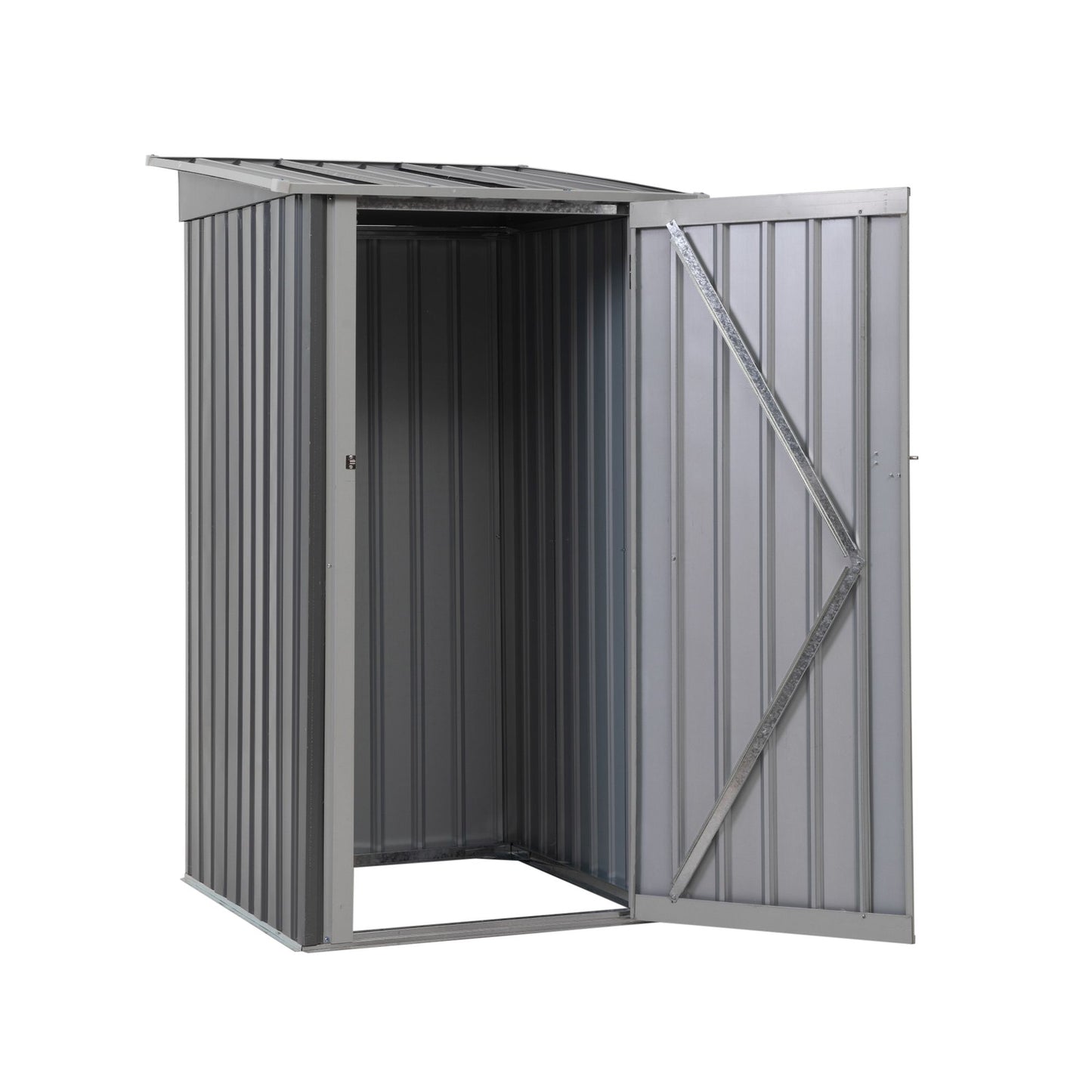 3' x 3' Metal Outdoor Storage Shed with Sloped Roof & Lockable Door