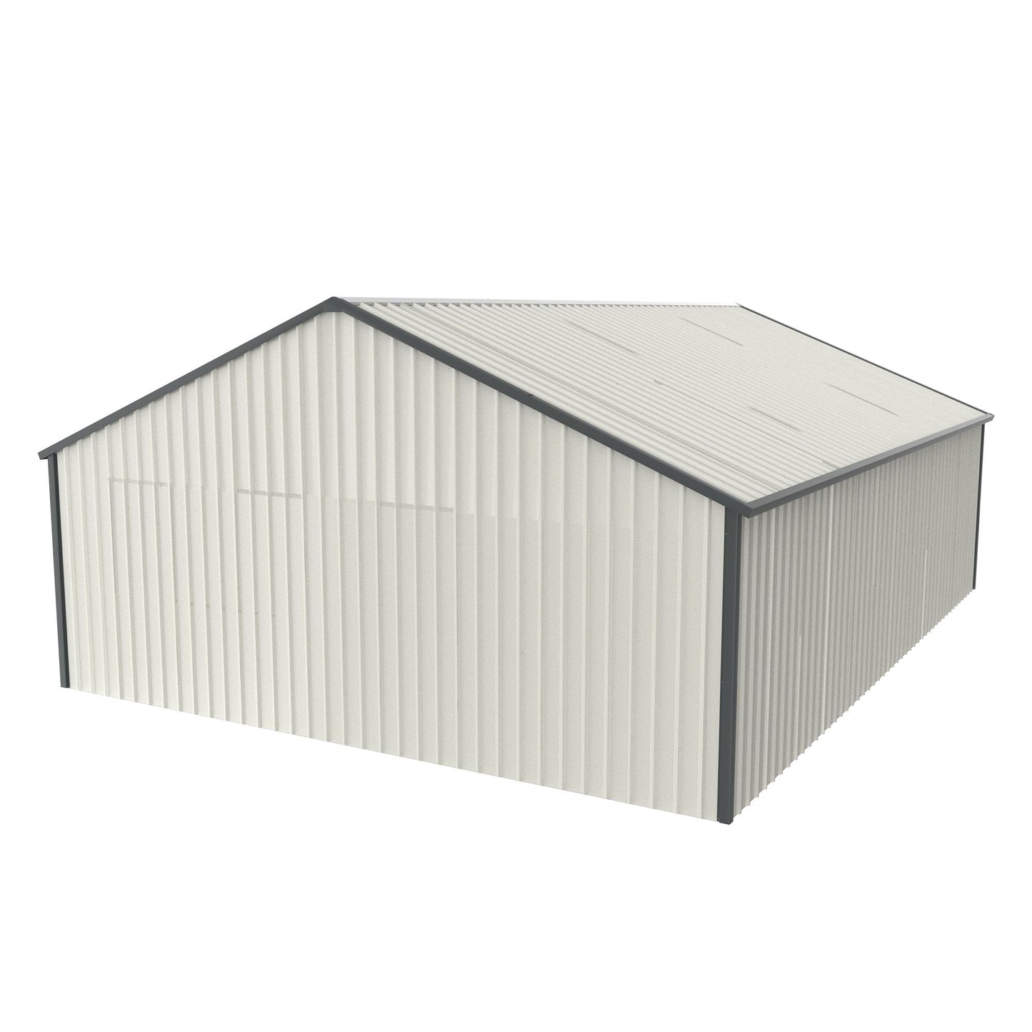 33' x 25' Metal Storage Shed w/ Double Door Garage & Side Entry Door
