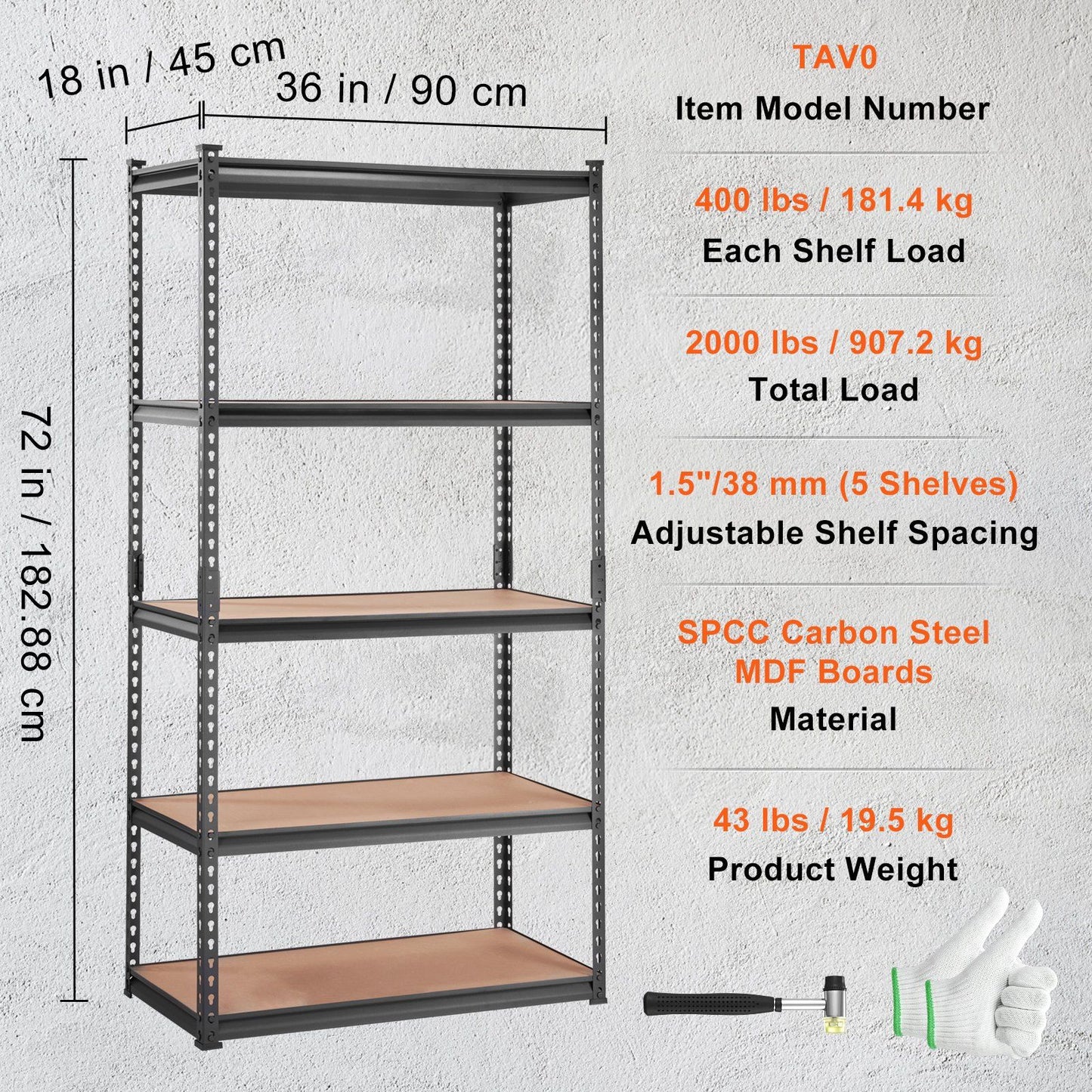 5-Tier Adjustable Heavy-Duty Storage Shelving Unit – 2000 lbs Capacity