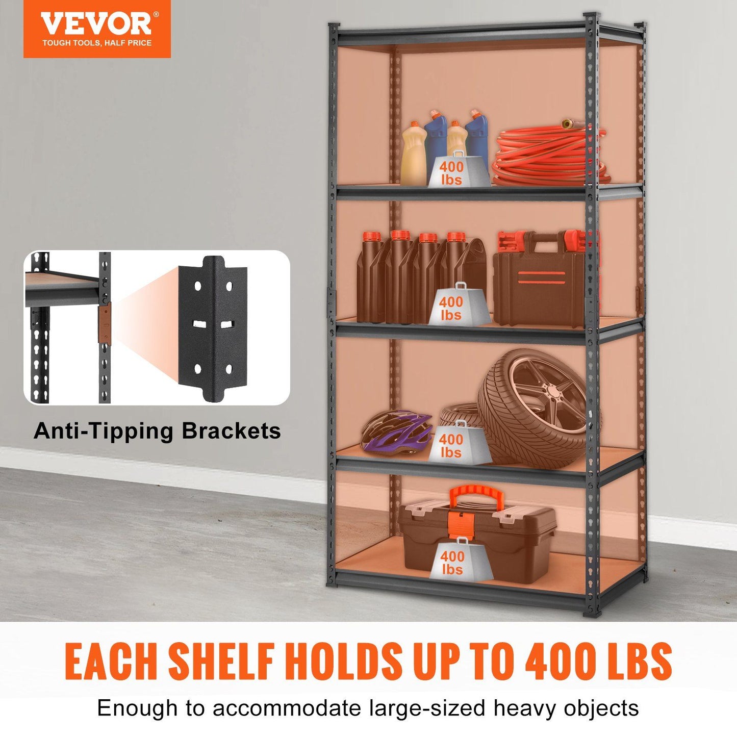 5-Tier Adjustable Heavy-Duty Storage Shelving Unit – 2000 lbs Capacity
