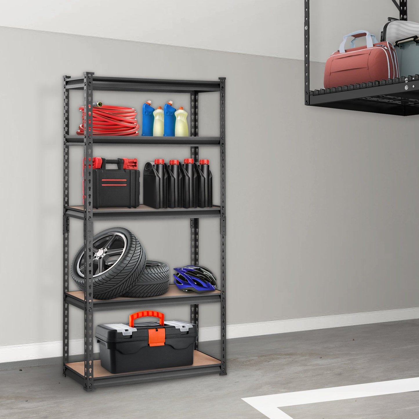 5-Tier Storage Shelving Unit Adjustable, 2000 lbs Capacity, Heavy Duty Garage Shelves, Metal Organizer Utility Rack