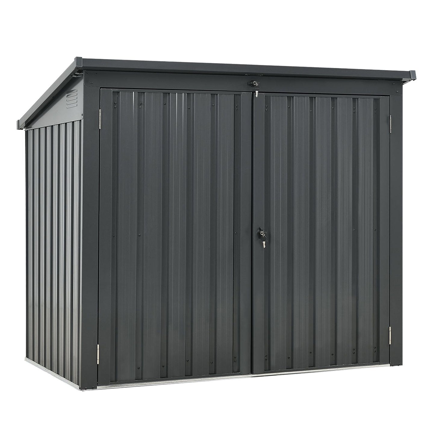 5' x 3' Metal Outdoor Storage Shed, Lockable Door, Sloped Roof