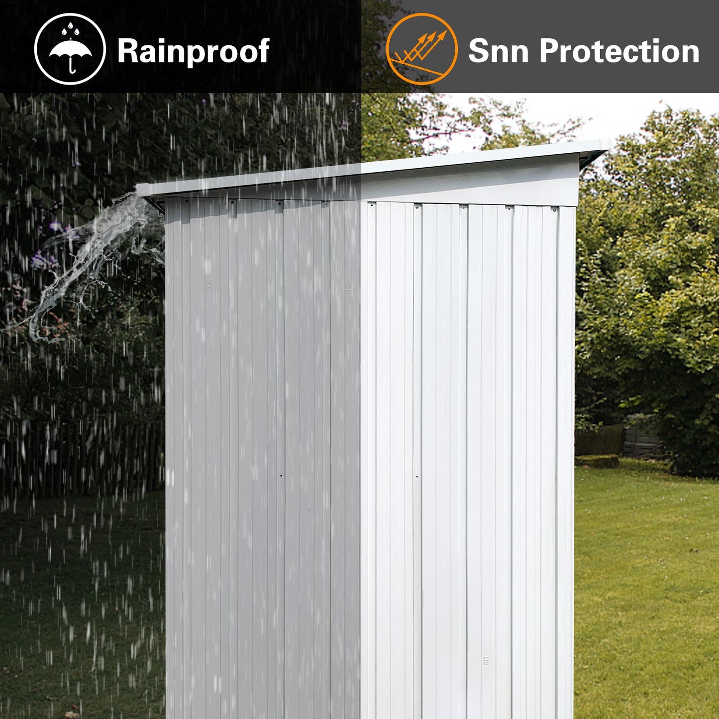5' x 4' Metal Garden Shed with Hinged Door, Punched Vents & Aluminum Frame