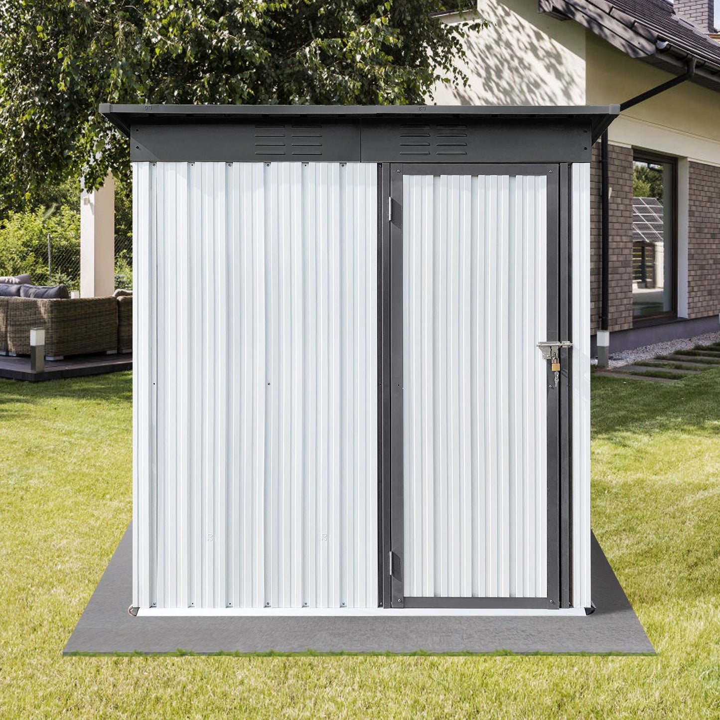 5' x 4' Metal Garden Storage Shed – Waterproof, Lockable & Durable