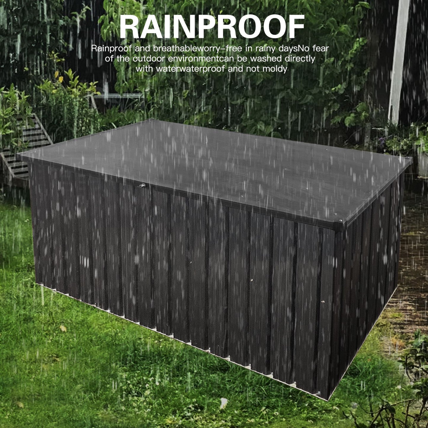 5.5' x 2.5' Outdoor Metal Storage Box - Waterproof & Lockable, Spacious Design