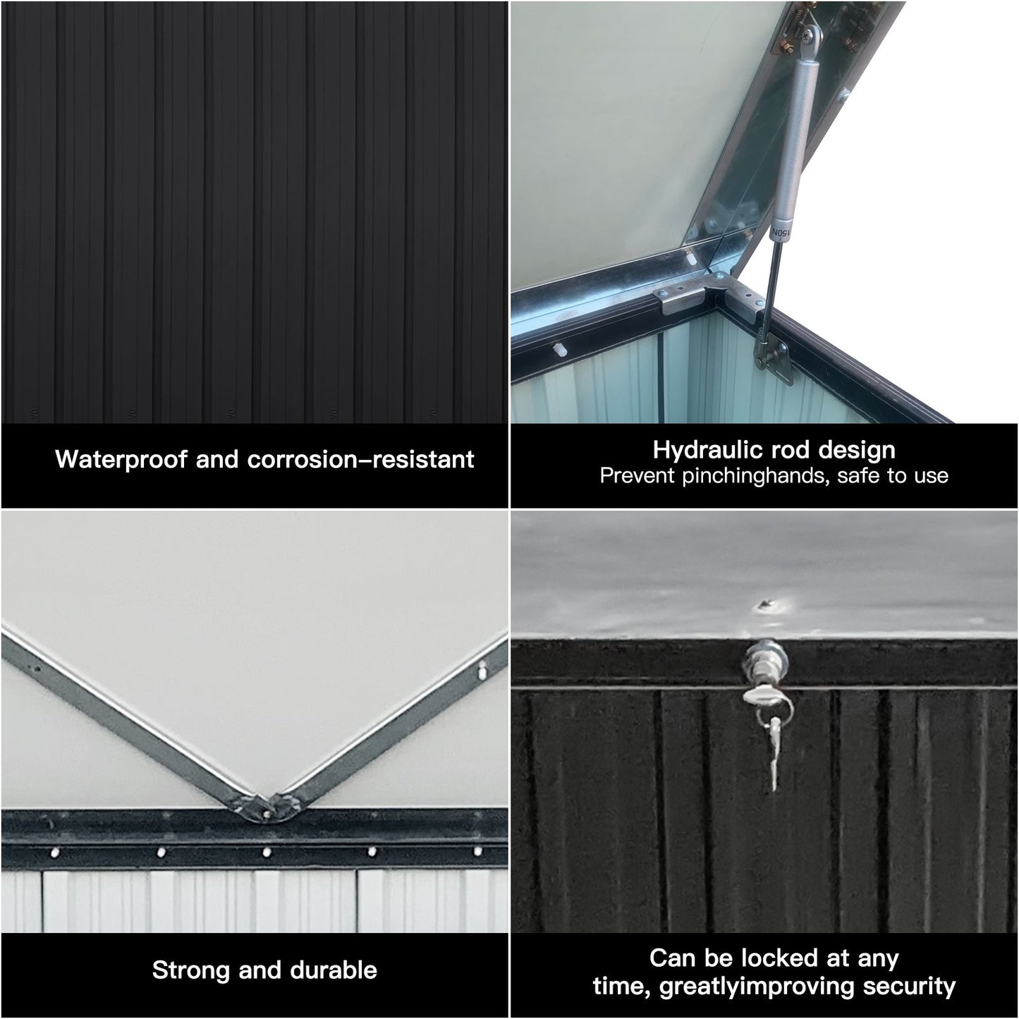 5.5' x 2.5' Outdoor Metal Storage Box - Waterproof & Lockable, Spacious Design
