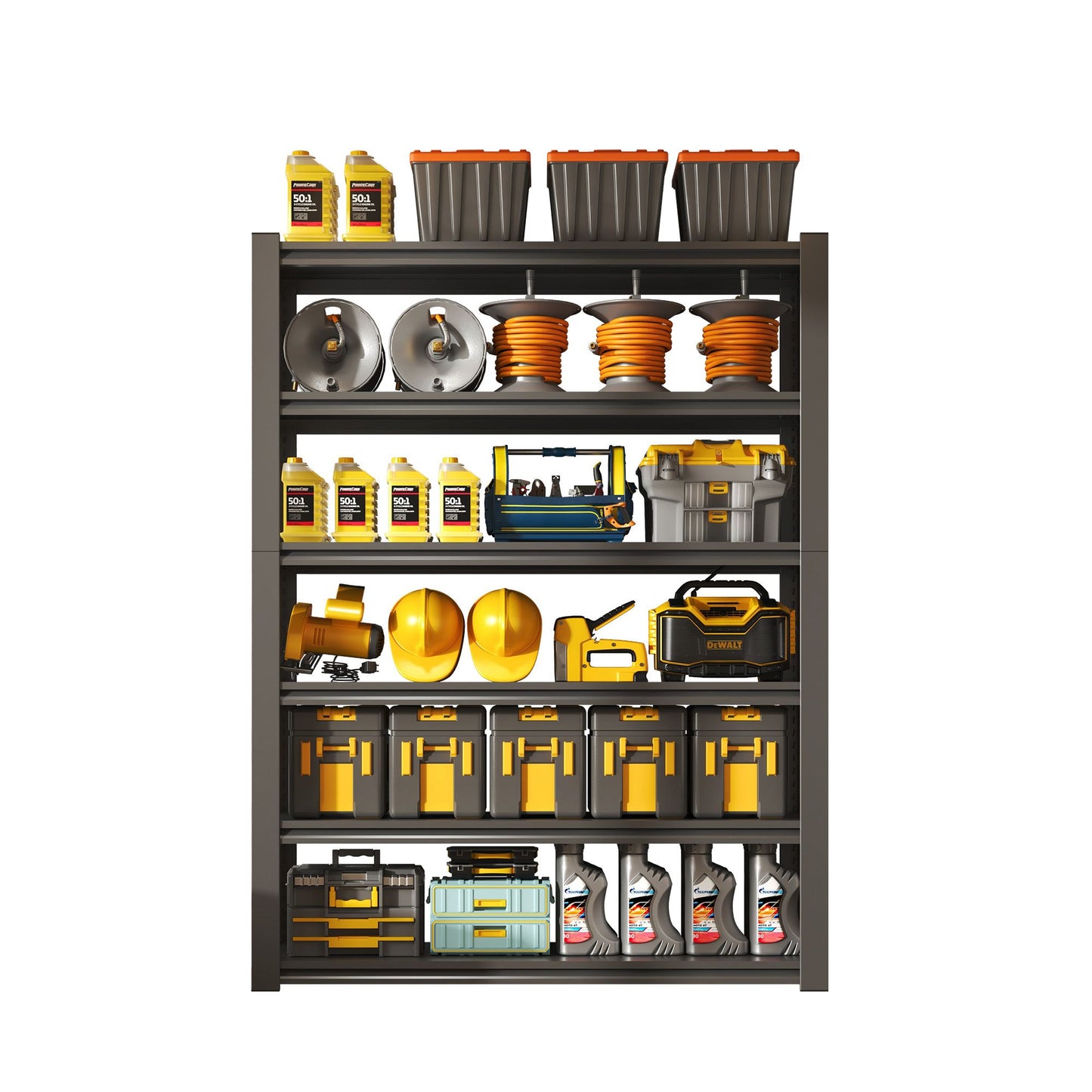 6-Tier Adjustable Shelving Unit, 2400 lbs Capacity, Metal Organizer Rack