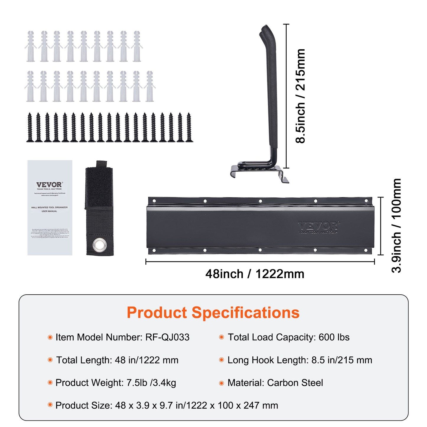 600 lbs Wall-Mounted Tool Organizer