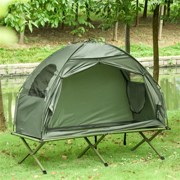 6.3' x 2.5' Camping Tent & Cot, 2-in-1 Set with Carry Bag