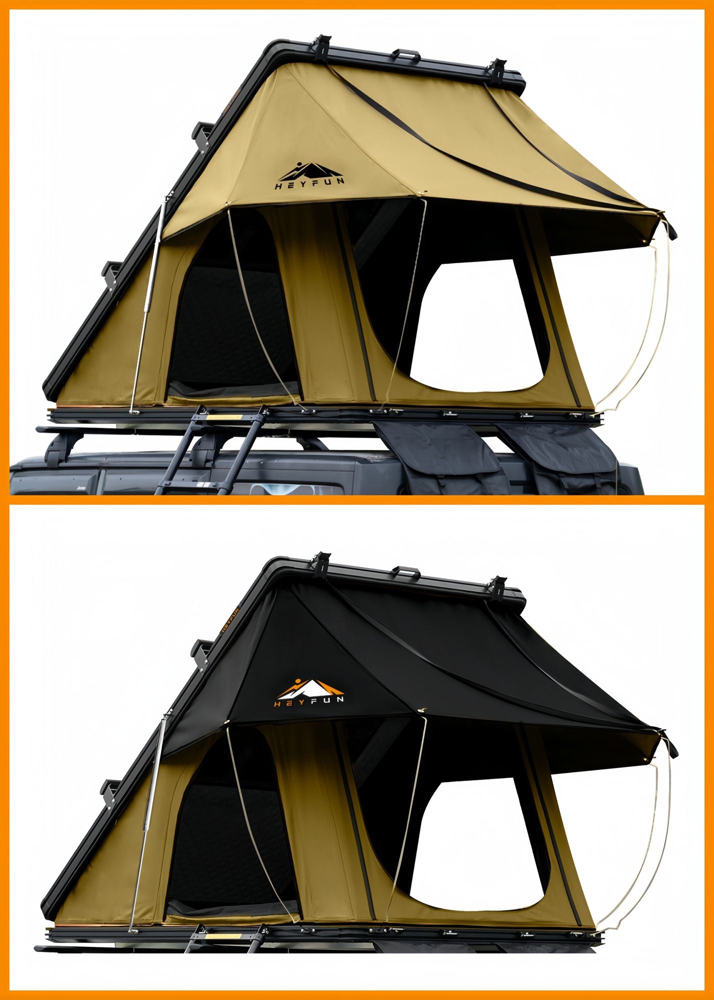 6.6' x 4.3' 4-Season Hard Shell Rooftop Tent, Fits 3-4 People