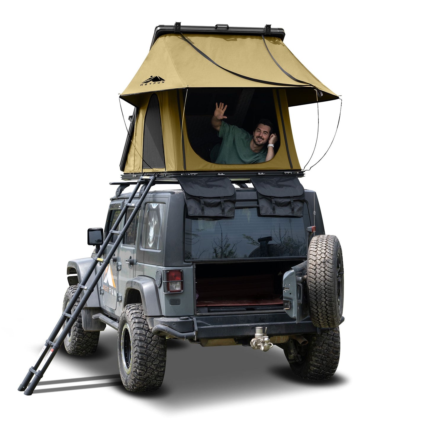 6.6' x 4.3' 4-Season Hard Shell Rooftop Tent, Fits 3-4 People