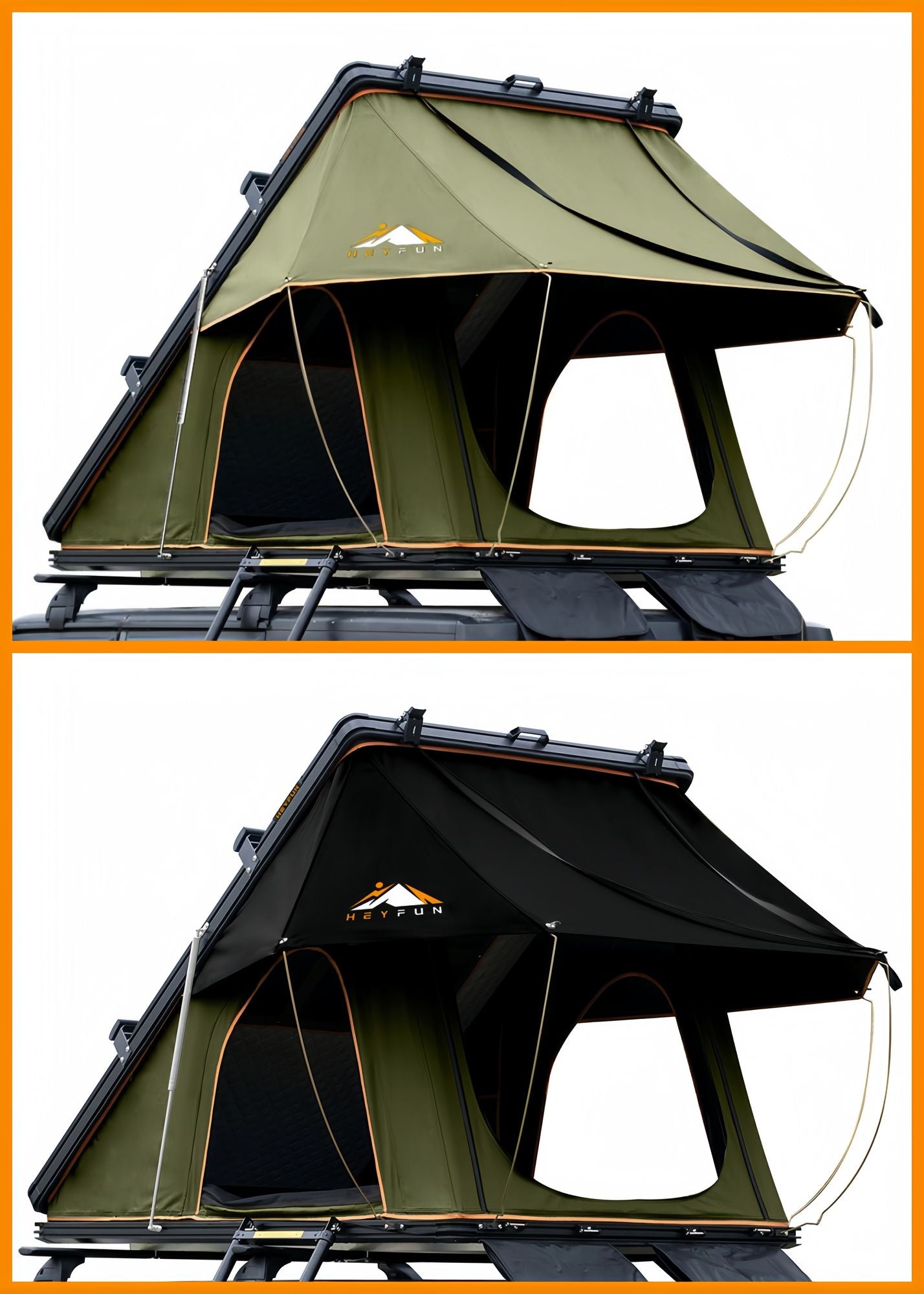 6.6' x 4.3' 4-Season Hard Shell Rooftop Tent, Fits 3-4 People