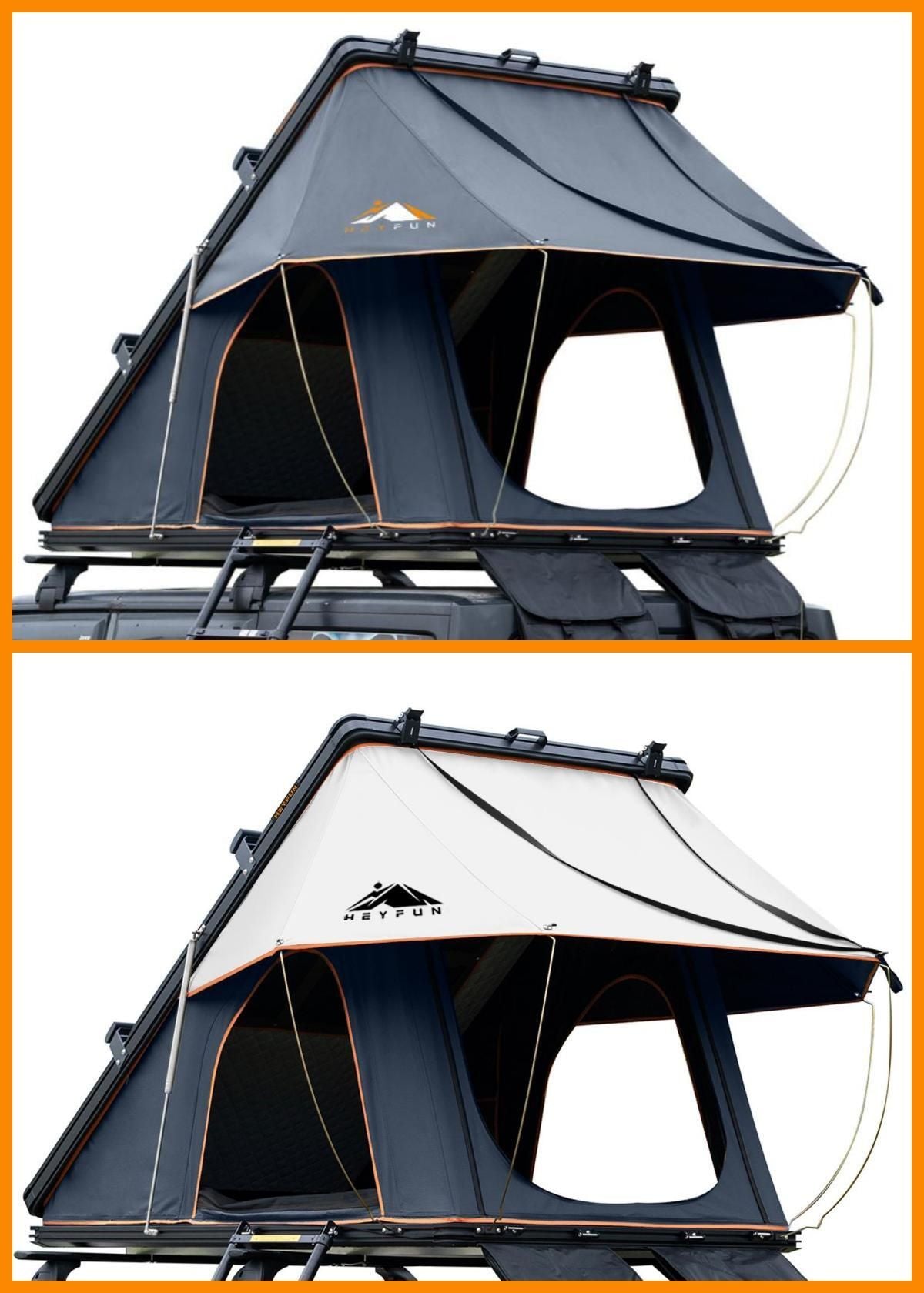 6.6' x 4.3' 4-Season Hard Shell Rooftop Tent, Fits 3-4 People
