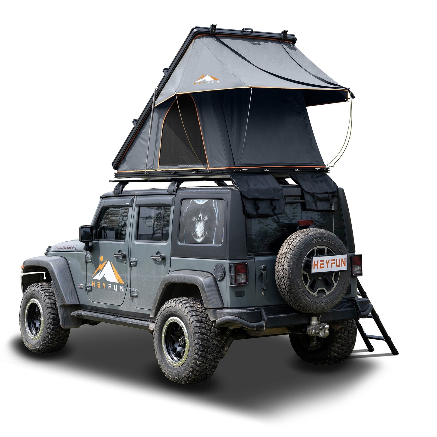 6.6' x 4.3' 4-Season Hard Shell Rooftop Tent, Fits 3-4 People