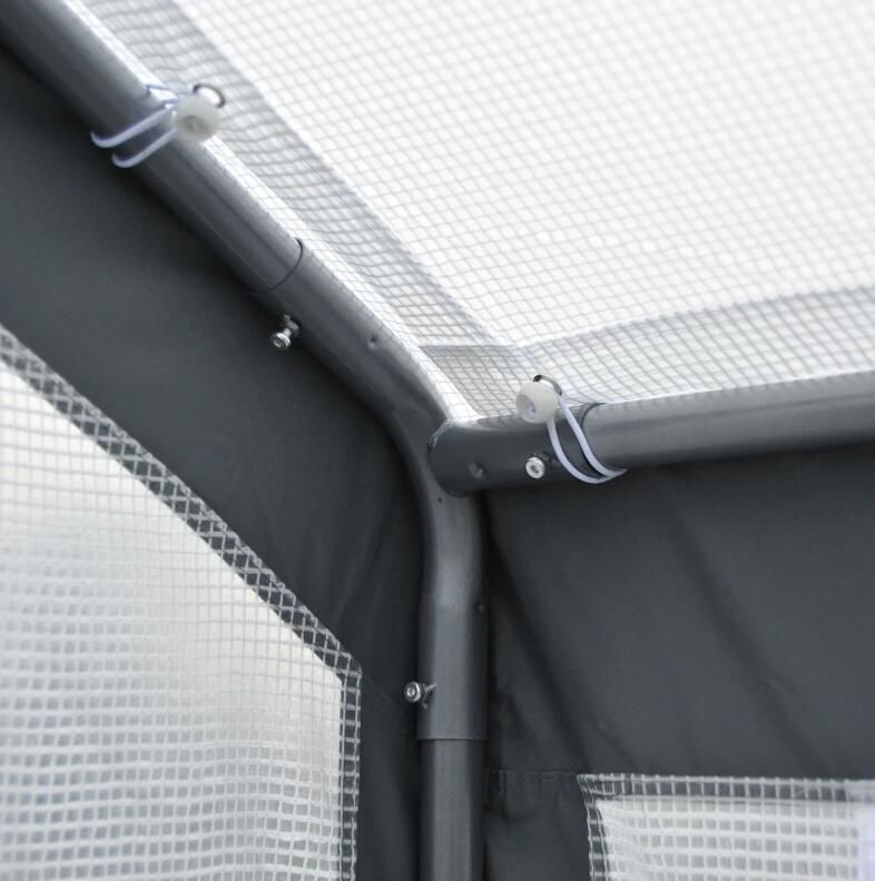 8' x 6' Outdoor Greenhouse Tent, PE Mesh Grid Cover, Powder-Coated Steel Frame, Zippered Doors