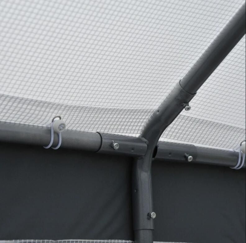 8' x 6' Outdoor Greenhouse Tent, PE Mesh Grid Cover, Powder-Coated Steel Frame, Zippered Doors
