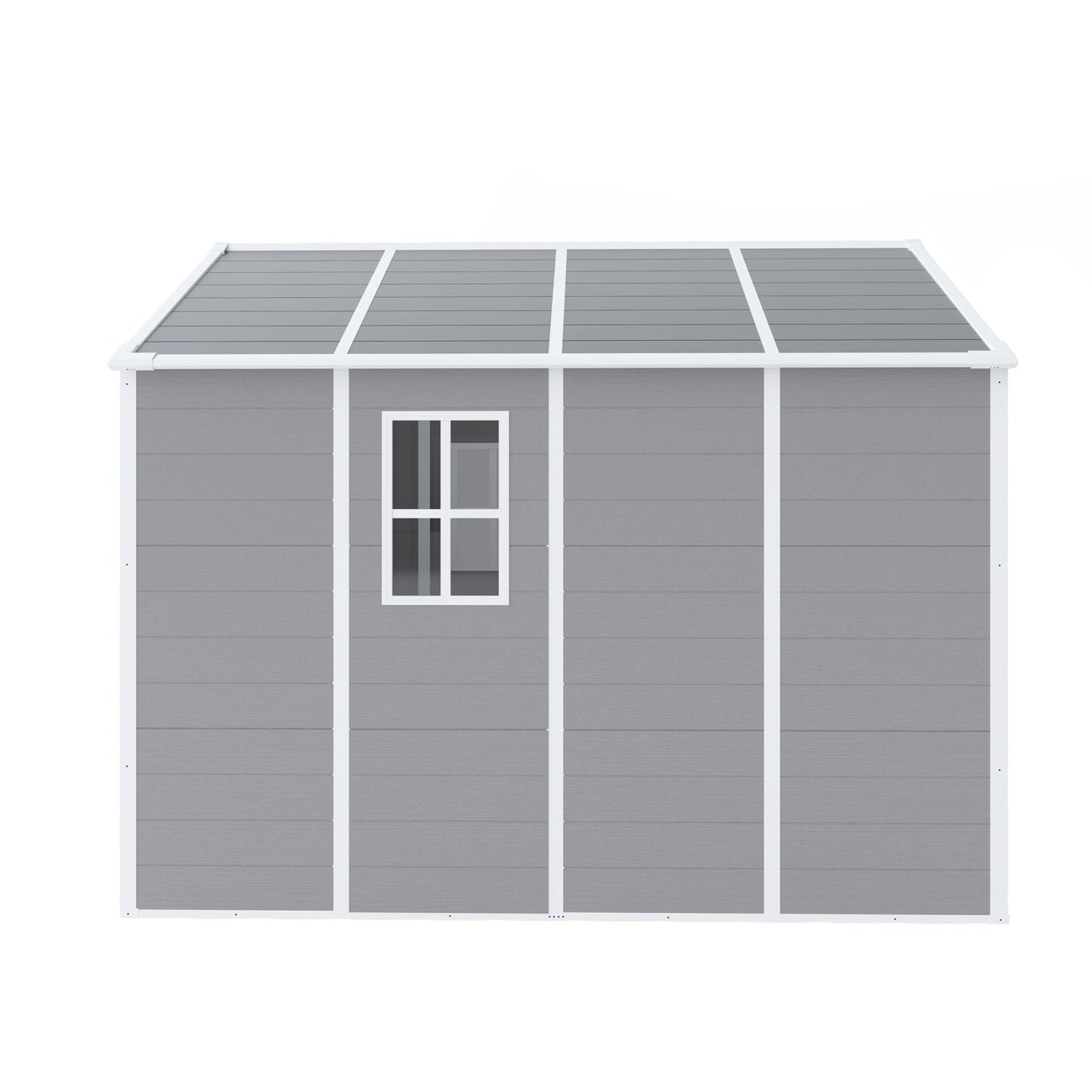 8' x 7' Backyard Garden Shed, Durable Polypropylene Outdoor Storage Room with HD Windows, UV Protection, and Waterproof